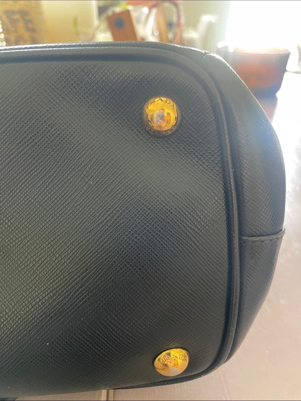 Prada Black Saffiano Leather Satchel with Gold Hardware - Picture 5 of 9